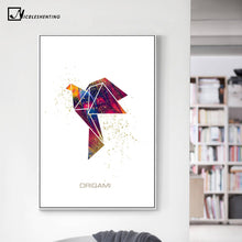 Load image into Gallery viewer, Nordic Style Watercolor Geometry Bird Poster Print Wall Art Canvas Painting Abstract Wall Picture for Living Room Home Decor
