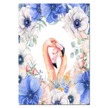 Load image into Gallery viewer, Watercolor Flamingo Flowers Nordic Canvas Poster Wall Art Canvas Prints Minimalist Painting Wall Picture for Bedroom Home Decor
