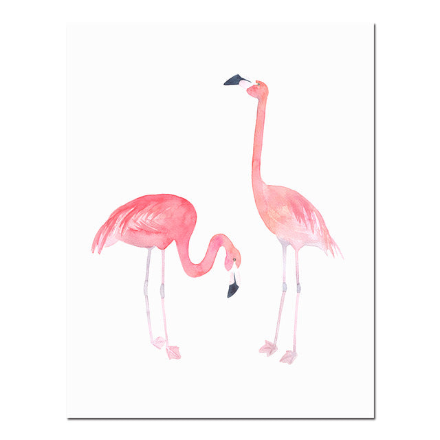 Watercolor Bird Flamingo Canvas Poster Wall Art Canvas Prints Minimalist Painting Wall Picture for Bedroom Modern Home Decor