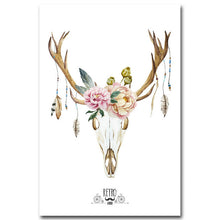 Load image into Gallery viewer, 3 pcs Nordic Art Deer Flower Poster Minimalist A4 Canvas Painting Abstract Wall Picture Print Modern Home Bedroom Room Decor 213
