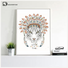 Load image into Gallery viewer, Indians Animals Tiger Deer Cat Panada Minimalist Art Canvas Poster Painting Creative Picture Print Home Room Wall Decoration
