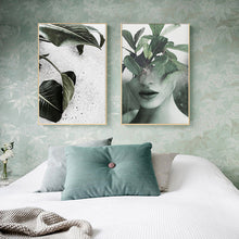 Load image into Gallery viewer, Nordic Decoration Art Poster Paintings Leaf Girl Wall Art Canvas Painting Canvas Art Print Posters And Prints Unframed Picture
