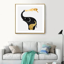 Load image into Gallery viewer, Abstract Happy Elephant Canvas Paintings Cartoon Animals Poster Print Nordic Wall Art Pictures Nursery Kids Home Decor No Frame
