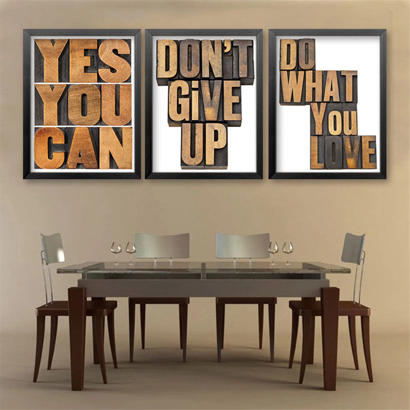 Modern Simple Yes You Can Quote English Letters Classroom Office Art Wall Canvas Painting Modern Prints Posters Painting HD1012