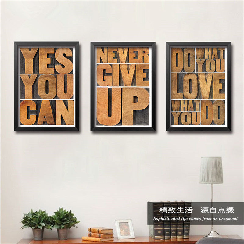 Modern Simple Yes You Can Quote English Letters Classroom Office Art Wall Canvas Painting Modern Prints Posters Painting HD1012