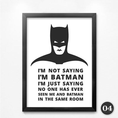 Batman Quote Canvas Art Print Poster Wall Pictures for Home Decoration black and white prints wall decor art No Frame HD0001A