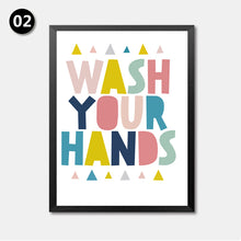 Load image into Gallery viewer, Wash Your Hands Canvas Art Print Poster, Colorful Letters Wall Picture for Home Decoration, Print Art Wall Poster HD2211
