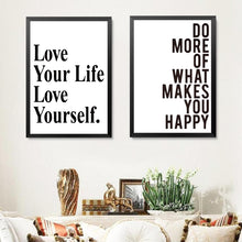 Load image into Gallery viewer, Love Life Love Yourself Modern Quotes Canvas Prints Poster For Room Office Wall Decor Spray Printings Poster Art Painting YT0073
