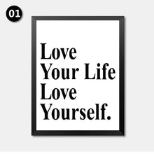 Load image into Gallery viewer, Love Life Love Yourself Modern Quotes Canvas Prints Poster For Room Office Wall Decor Spray Printings Poster Art Painting YT0073
