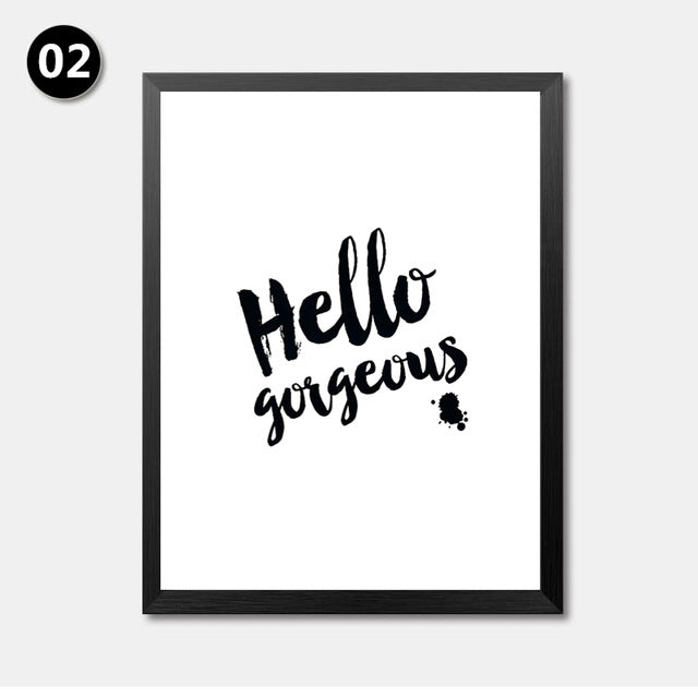Hello Handsome Quote Canvas Art Print Painting Poster, Gorgeous Wall Picture for Home Decoration, Giclee Print Wall Decor HD2180