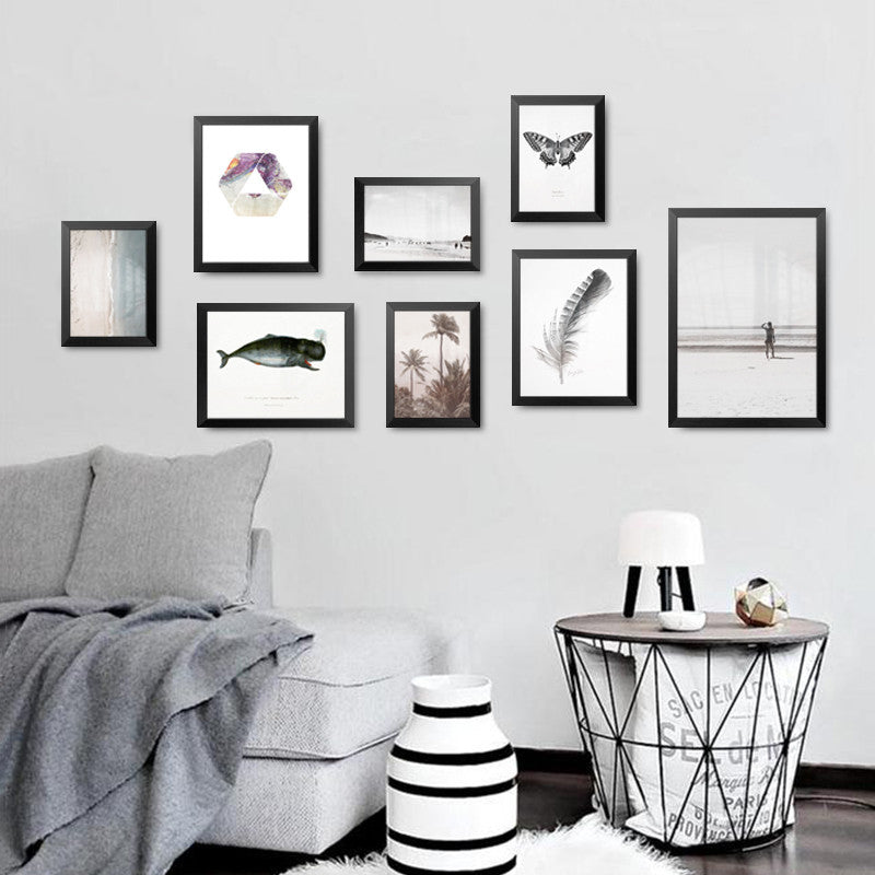 Modern Art Print Poster Nordic Minimalist Wall Picture Fish Feather Butterfly Canvas Painting Kids Room Home Decor FG0090