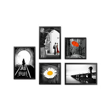 Load image into Gallery viewer, 5pc/set 40x60cmx3p+40x40cmx2p black white red living room wall painting decor scenery figure poster print wall picture YT0002
