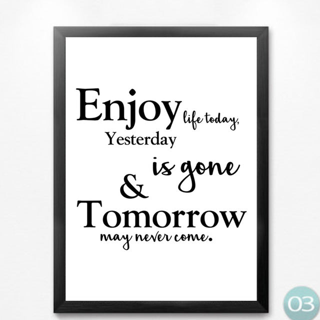 Scenery Letters Pictures Home Art Print, Enjoy Life Quotes Canvas Wall Picture Print Poster For Home Wall Decor HD2291