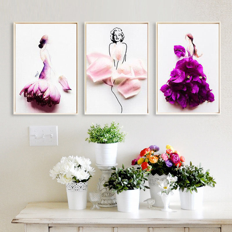 Flower Fairy Canvas Art Print Painting Poster, Canvas Wall Picture For Home Decoration, Abstract Girls Wall Decor WT0031