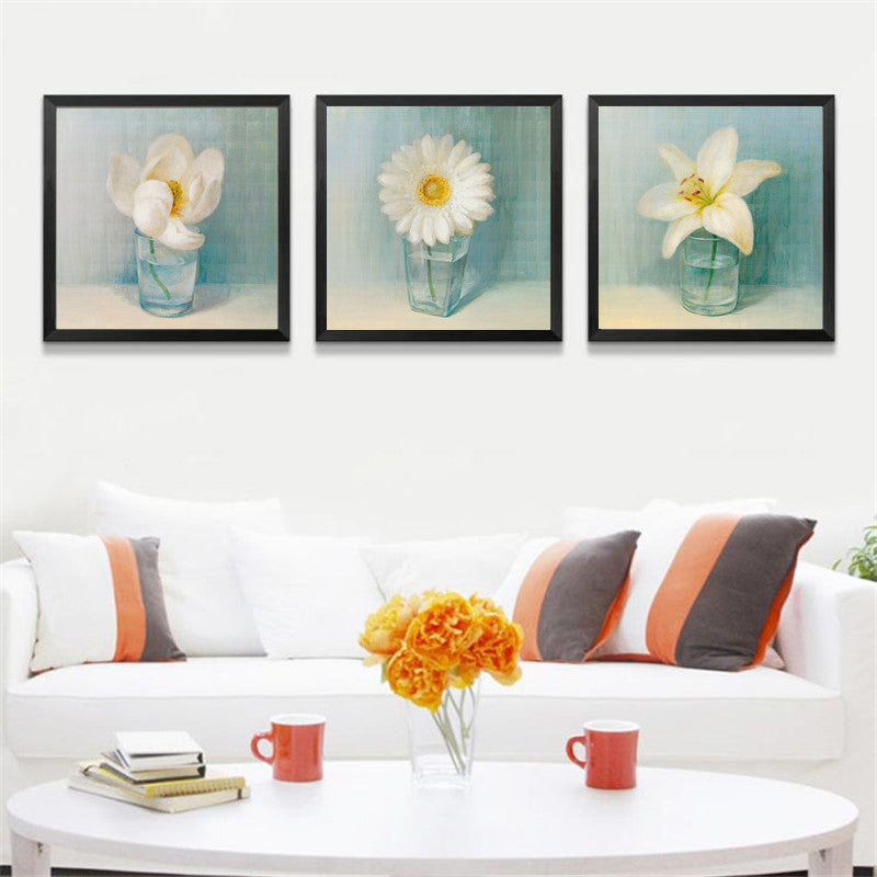 Modern Fresh Flowers Pictures Print Flowers Bottles Canvas Painting Home Bedroom Decoration HD1034