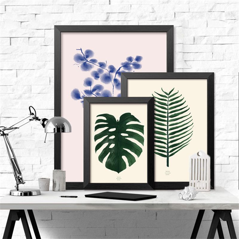 Watercolor Tropical Leaf Canvas Art Print Poster, Wall Pictures for Home Decoration, Giclee Wall Decor HD1839