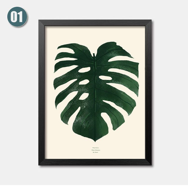 Watercolor Tropical Leaf Canvas Art Print Poster, Wall Pictures for Home Decoration, Giclee Wall Decor HD1839