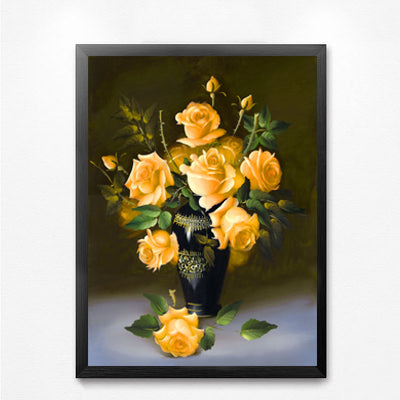 Chinese Rose Modern Flowers Poster Prints Wall Pictures Canvas Painting No Framed Room Decor HD2081