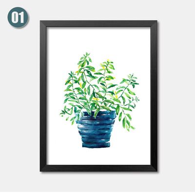 Fresh Plants Green Leaf Abstract Canvas Art Print Poster Still Life Wall Picture Canvas Painting Home Decor FG0026