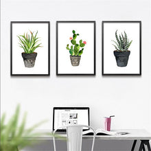 Load image into Gallery viewer, green small plants modern painting art wall picture abstract potted plants posters and prints YT0005-1
