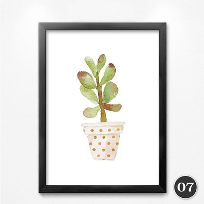 green small plants modern painting art wall picture abstract potted plants posters and prints YT0005-1