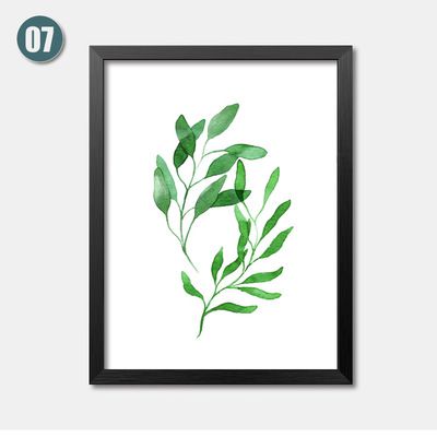 Fresh Plants Green Leaf Canvas Art Print Poster Still Life Wall Picture Canvas Painting Home Decor FG0029
