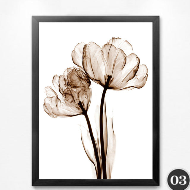 Transparent Flowers Wall Art Canvas Painting Posters and Prints Art Picture Abstract Wall Pictures No Poster Frame HD2133