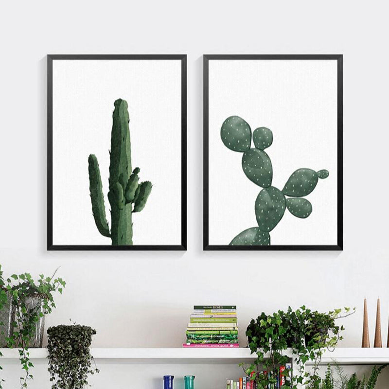 green plant canvas painting fashion modern picture cactus wall art print poster painting FG0099