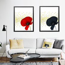 Load image into Gallery viewer, Flowers Print, Black Red Flowers Print, Printable Art Canvas Painting, Home Decor, Wall Decor, Wall Art Print Poster HD2108
