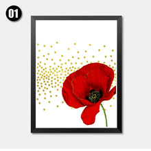 Load image into Gallery viewer, Flowers Print, Black Red Flowers Print, Printable Art Canvas Painting, Home Decor, Wall Decor, Wall Art Print Poster HD2108
