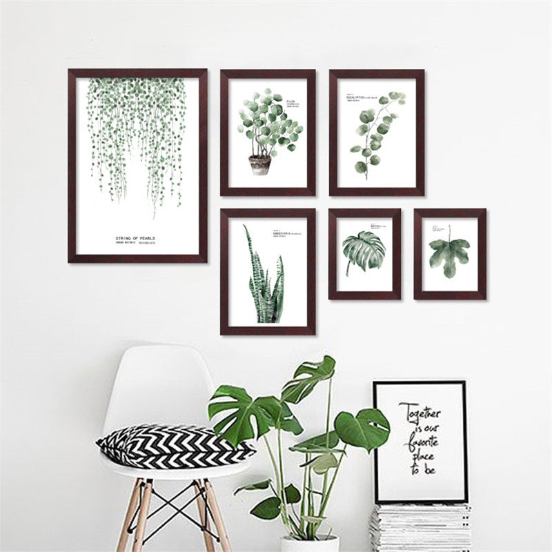 Fresh Plants Green Leaf Canvas Art Print Poster Still Life Wall Picture Canvas Painting Home Decor FG0028