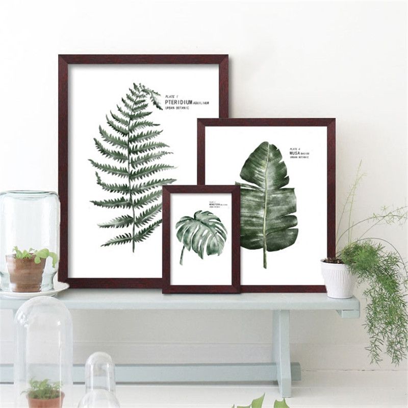 Fresh Plants Green Leaf Canvas Art Print Poster Still Life Wall Picture Canvas Painting Home Decor FG0028
