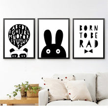 Load image into Gallery viewer, Modern Wall Art Print Poster Fashion Modular Picture Canvas Art Cartoon Animal Rabbit Wall Poster Print For Living Room HD2228
