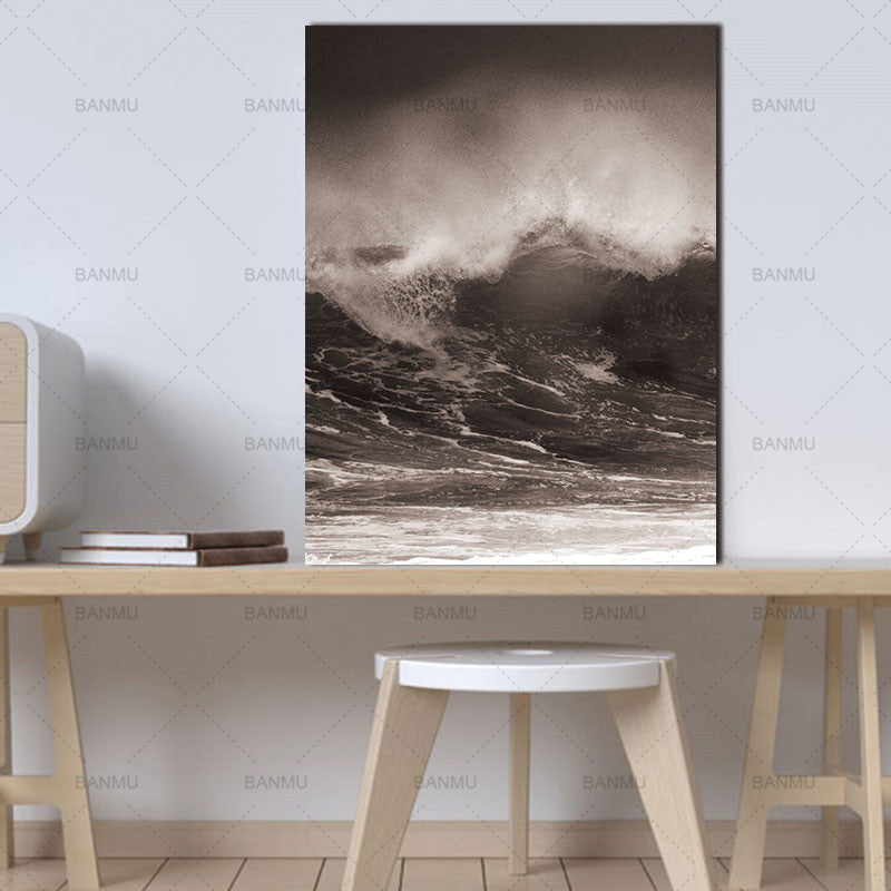 Wave Scandinavian landscape Nordic Abstract Wall Picture Living Room Art Decoration Pictures Canvas Painting Prints No Frame
