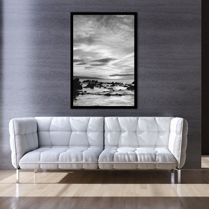 Wall Pictures Landscape Scandinavian Nordic Abstract Sea Stone Living Room Art Decoration Canvas Painting Prints No Frame