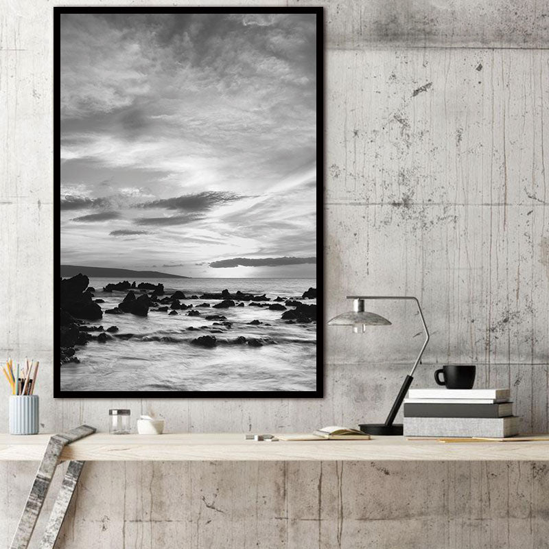 Wall Pictures Landscape Scandinavian Nordic Abstract Sea Stone Living Room Art Decoration Canvas Painting Prints No Frame