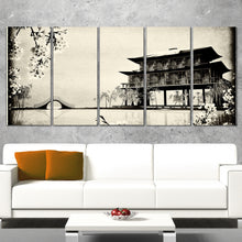 Load image into Gallery viewer, Unframed 3 Panel Traditional Chinese Ink Painting On Canvas Architecture Print Canvas Wall Home Decor For Living Room Art Gift
