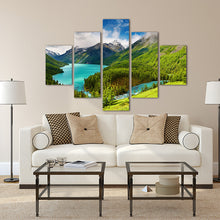 Load image into Gallery viewer, Snow Mountain Lakes, Woods 5 Panels Wall Art Canvas Paintings Wall Decorations for Artwork Giclee Wall Artwork Home Decor
