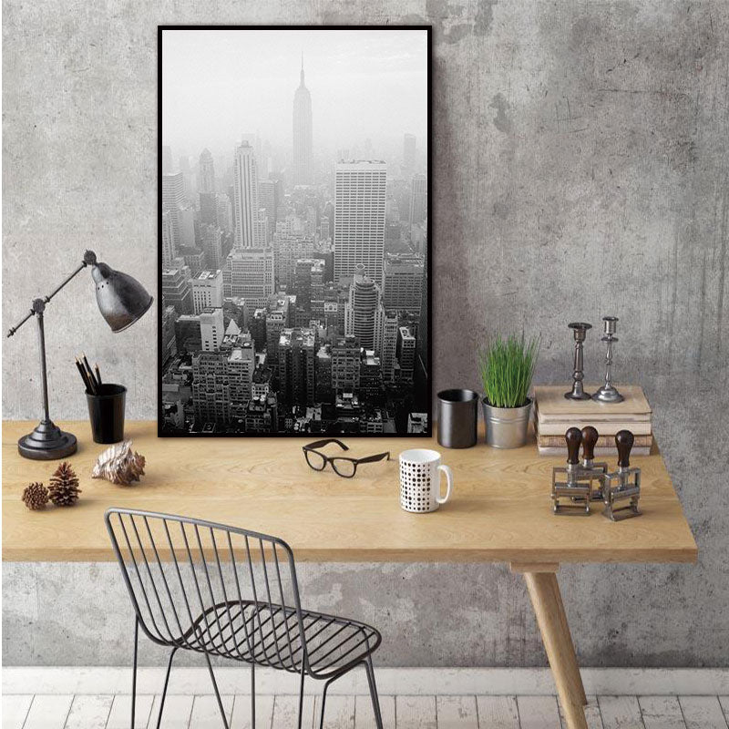 City Building Nordic Abstract Wall Pictures for Living Room Art Decoration Pictures Scandinavian Canvas Painting Prints No Frame