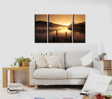 Load image into Gallery viewer, BANMU Modern 3 Piece  Giclee Canvas Print painting Misty Lake Brown Contemporary Beach Pictures Paintings Canvas Wall Art
