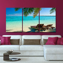 Load image into Gallery viewer, 3 Panel Sea Scenery With Beach Modern Wall Art For Wall Decor Home Decoration Picture Paint on Canvas Prints Painting(Unframed)
