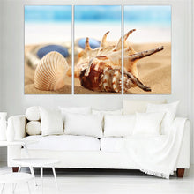 Load image into Gallery viewer, 3 Pieces Of Wall Art Deco Oil Paintings Seaview Sea Shells Modern Fashion Picture Print On Canvas Painting for Home Decoration
