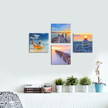 Load image into Gallery viewer, 4 Panels boat Canvas Painting beach Painting On Canvas cuadros decoracion beauty Wall Painting Art Wall Picture For Living Room
