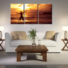 Load image into Gallery viewer, 3pcs Print poster canvas Wall Art Sunrise sea coconut trees art oil painting Modular pictures on the wall sitting room(no frame)
