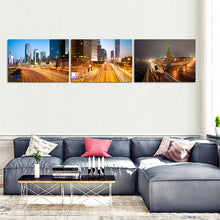Load image into Gallery viewer, 3 Pieces Unframed City Night Art Pictures Landscape Wall Painting On Canvas Prints Modern Home Decor Paintings NO FRAME Bedroom
