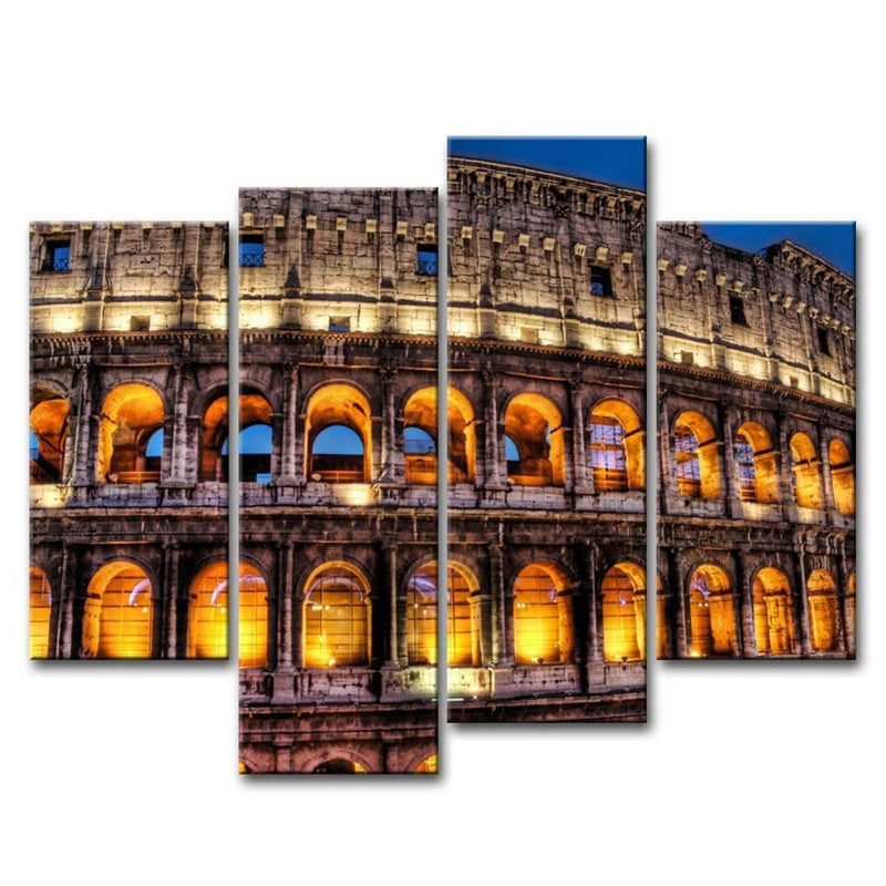 4 Piece Modern Wall Canvas Painting Rome Colosseum Building Home Decorative Art Picture Paint on Canvas Prints Modular picture