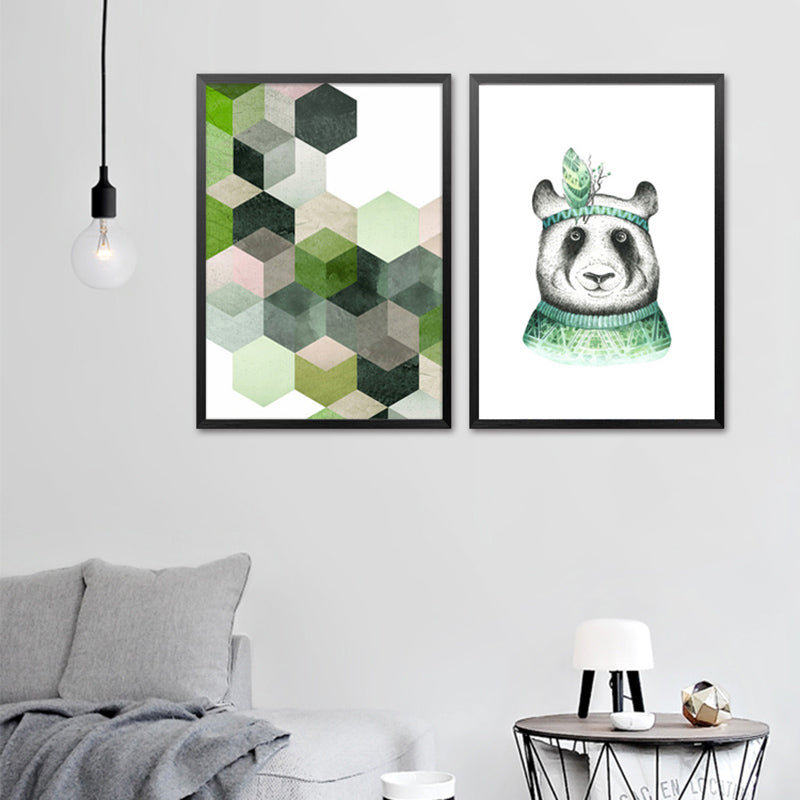 Green Panda Boy Posters And Prints Wall Art Canvas Painting Canvas Pictures For Living Room Nordic Poster Art Prints Unframed