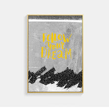 Load image into Gallery viewer, Golden Deer Posters And Prints Wall Pictures For Living Room Wall Art Yellow And Gray Geometric Picture Nordic Poster Unframed
