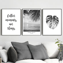 Load image into Gallery viewer, Sun Beach Leaf Landscape Word Art Print Posters And Prints Canvas Pictures For Living Room Wall Picture Nordic Poster Unframed
