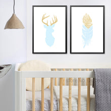 Load image into Gallery viewer, Cartoon Baby Blue Cute Love Posters And Prints Nordic Poster Wall Picture Canvas Art Canvas Pictures For Living Room Unframed
